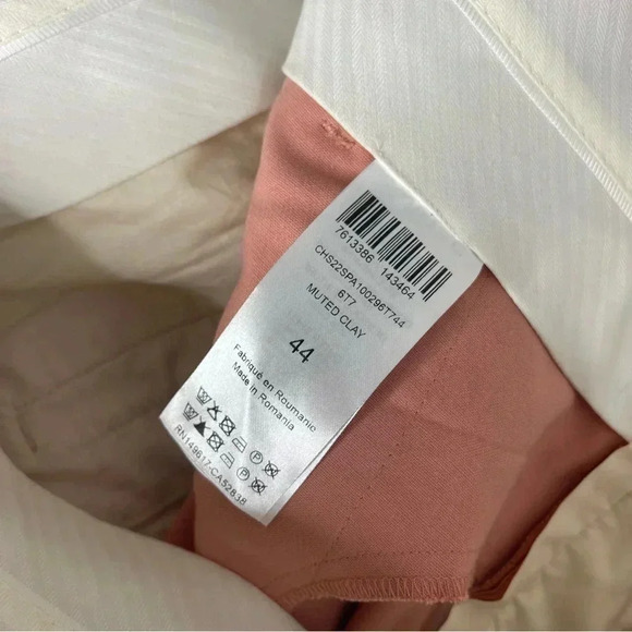 See by Chloe Women's Muted Clay Cotton Wide Leg Pleated Trouser Pant Size 12 NWT - Picture 7 of 11